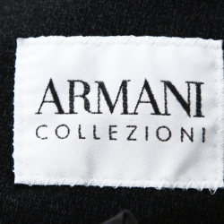 Pre Owned Armani Collezioni Black Cotton Blend Button Front Blazer XL