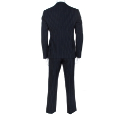 Pre Owned Armani Collezioni Dark Blue Pinstriped Wool Tailored Suit M