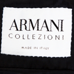 Pre Owned Armani Collezioni Dark Blue Pinstriped Wool Tailored Suit M