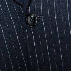 Pre Owned Armani Collezioni Dark Blue Pinstriped Wool Tailored Suit M