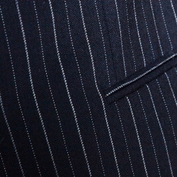 Pre Owned Armani Collezioni Dark Blue Pinstriped Wool Tailored Suit M