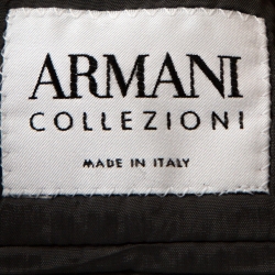 Armani Collezioni Grey Herringbone Wool Blend Tailored Suit M