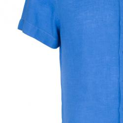 مملوكة مسبقًا قميص رجالي أرماني كوليزيوني كتان أكمام قصيرة أزرق L