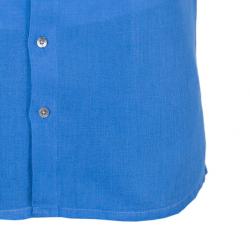 مملوكة مسبقًا قميص رجالي أرماني كوليزيوني كتان أكمام قصيرة أزرق L