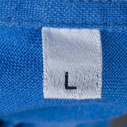 مملوكة مسبقًا قميص رجالي أرماني كوليزيوني كتان أكمام قصيرة أزرق L