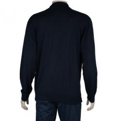 مملوكة مسبقًا تيشيرت أرماني كوليزيوني أسود أكمام طويلة بولو XL