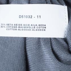 Pre Owned Armani Collezioni Gray Long Sleeve Polo Shirt XL