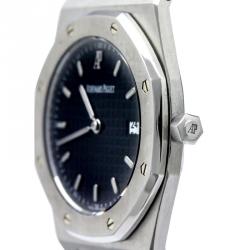 Pre Owned Audemars Piguet Black Stainless Steel Royal Oak Unisex Wristwatch 33MM