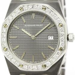 Audemars Piguet Grey Tantalum Diamond Royal Oak Men's Wristwatch 33MM