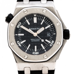 مملوكة مسبقًا ساعة يد رجالية أوديمارز بياغيه رويال أوك دايفر ستانلس ستيل سوداء 42مم