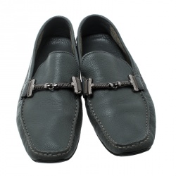 Baldinini Grey Leather Loafers Size 41.5
