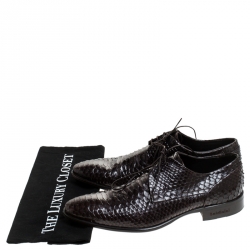 Baldinini Brown Python Leather Oxfords Size 39