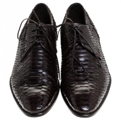 Baldinini Brown Python Leather Oxfords Size 39