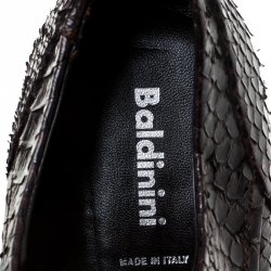 Baldinini Brown Python Leather Oxfords Size 39