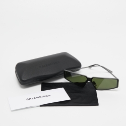 مملوكة مسبقًا Balenciaga Black Tinted BB0192S Shield Sunglasses