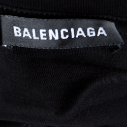 Balenciaga Black BB Balenciaga Mode Print Cotton T-Shirt M