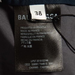 Balenciaga Multicolor Logo Print Cotton Poplin Oversized Zipper Jacket M