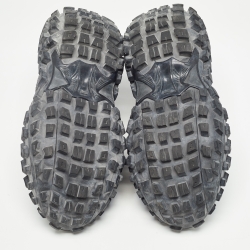 Pre Owned Balenciaga Black Faux Leather and Mesh Defender Sneakers Size 43