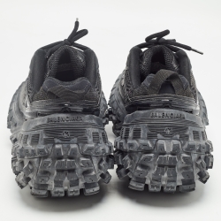 Pre Owned Balenciaga Black Faux Leather and Mesh Defender Sneakers Size 43