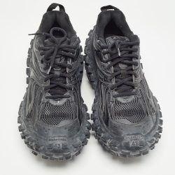 Pre Owned Balenciaga Black Faux Leather and Mesh Defender Sneakers Size 43