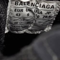Pre Owned Balenciaga Black Faux Leather and Mesh Defender Sneakers Size 43