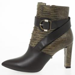 مملوكة مسبقًا Balenciaga Snakeskin & Leather Ankle Boots Size 38