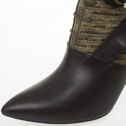 مملوكة مسبقًا Balenciaga Snakeskin & Leather Ankle Boots Size 38