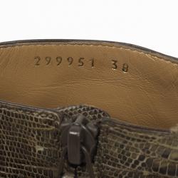 مملوكة مسبقًا Balenciaga Snakeskin & Leather Ankle Boots Size 38