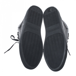 Pre Owned Balenciaga Black Leather Arena Low Top Sneakers Size 44