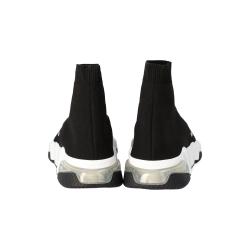 Pre Owned Balenciaga Black Knit Speed Clear Sole Sneakers Size 40