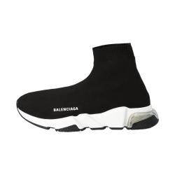 Pre Owned Balenciaga Black Knit Speed Clear Sole Sneakers Size 43