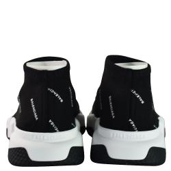 Pre Owned Balenciaga Black Nylon Low Logo Speed Trainer Sneaker Size 41