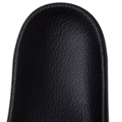 Pre Owned Balenciaga Black Leather Pool Flat Slides Size 42 