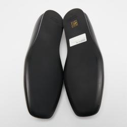 Balenciaga Black Leather BB Slip On Loafers Size 43