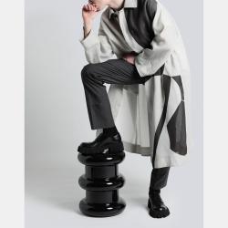 Pre Owned Balenciaga Black Leather Lace Up Sneakers Size 42