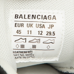 Pre Owned Balenciaga Black Graffiti Mesh and Faux Leather Track Sneakers Size 45