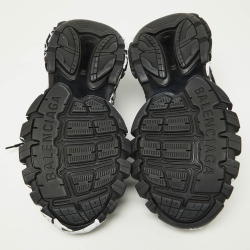 Pre Owned Balenciaga Black Graffiti Mesh and Faux Leather Track Sneakers Size 45