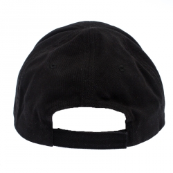 Pre Owned Balenciaga Black Canvas Logo Embroidered Baseball Cap L