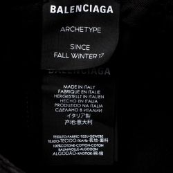 Pre Owned Balenciaga Black Canvas Logo Embroidered Baseball Cap L