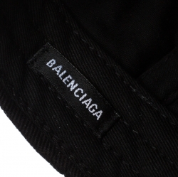 Pre Owned Balenciaga Black Canvas Logo Embroidered Baseball Cap L