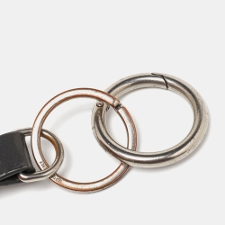 Pre Owned Balenciaga Grey Croc Embossed Leather Rings Key Holder