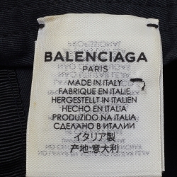 Pre Owned Balenciaga Black Logo Embroidered Cotton Baseball Cap L