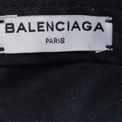 Pre Owned Balenciaga Black Logo Embroidered Cotton Baseball Cap L