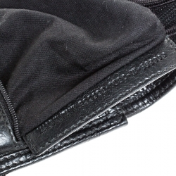 Pre Owned Balenciaga Black Leather Car Tag Explorer Pouch 