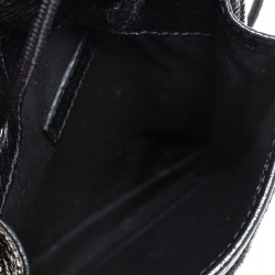 Pre Owned Balenciaga Black Leather Car Tag Explorer Pouch 