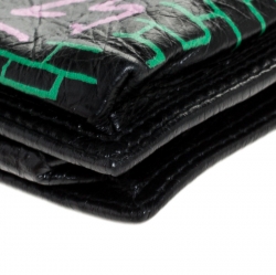 Pre Owned Balenciaga Black Leather Car Tag Explorer Pouch 