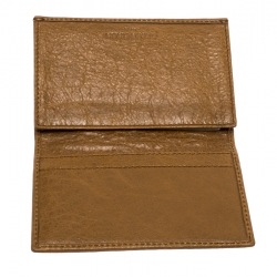 Pre Owned Balenciaga Brown Leather Screw Bifold Card Holder