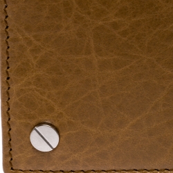 Pre Owned Balenciaga Brown Leather Screw Bifold Card Holder