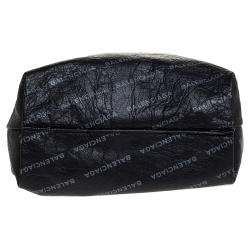 Pre Owned Balenciaga Black Leather Supermarket Shopper Bag