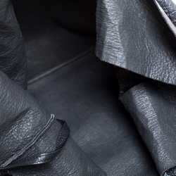 Pre Owned Balenciaga Black Leather Supermarket Shopper Bag